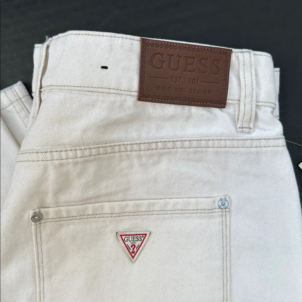 New Guess Men's Off-White Straight Jeans SZ 34